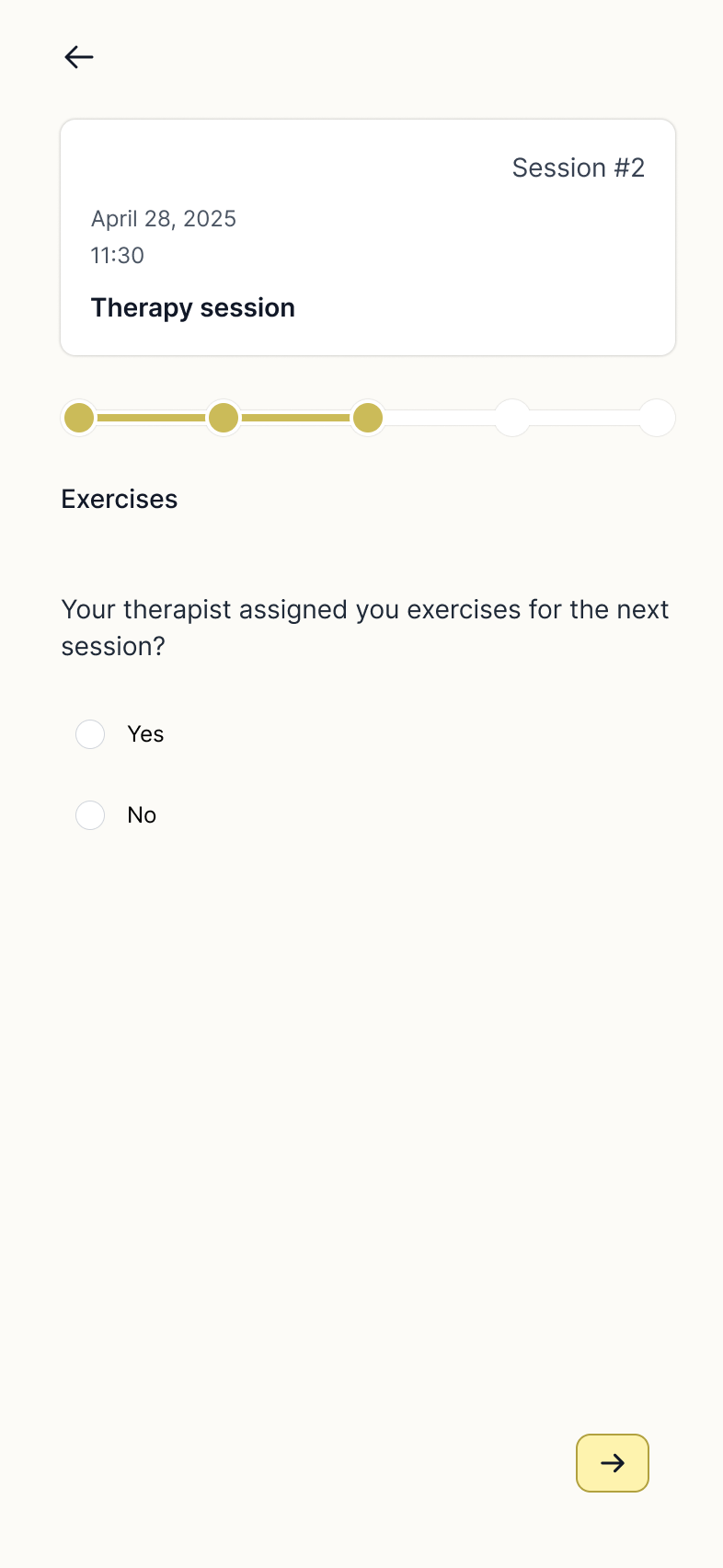 Questionnaire exercises input